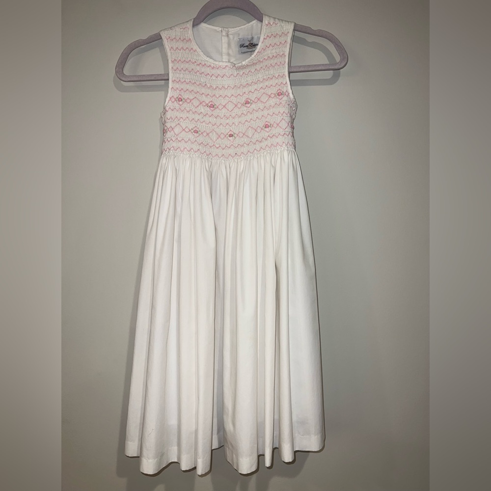Girls White Floral Spring Dress
